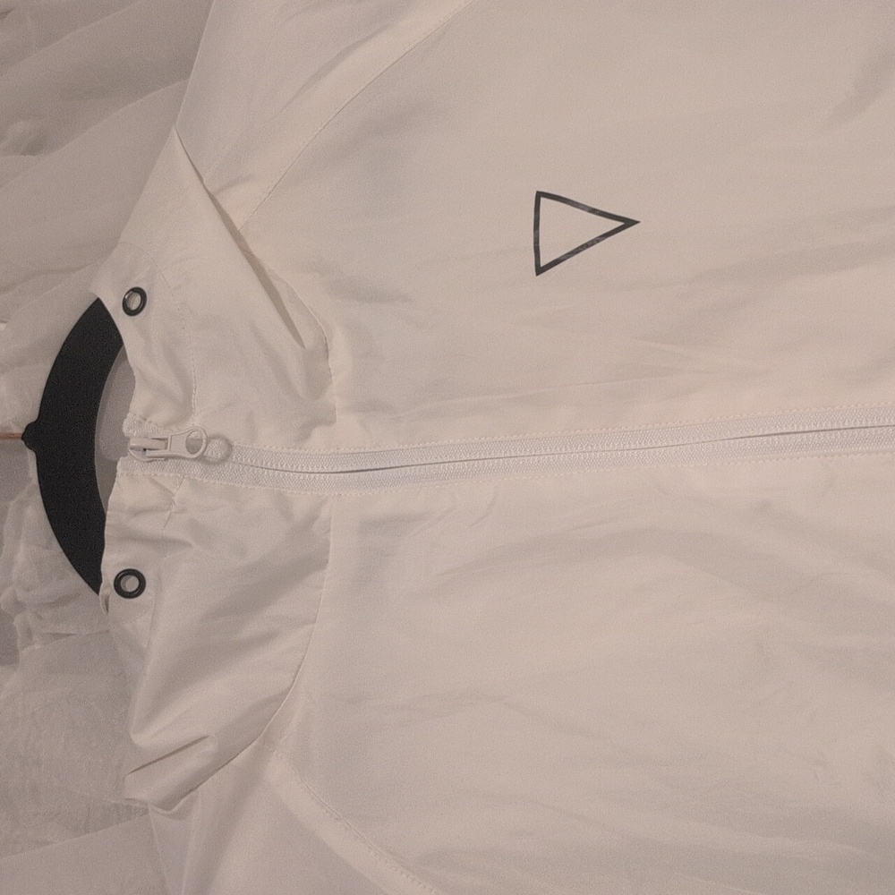 Retro Vibe DAE Green and White Wind Jacket Zipper With Hood Small - Picture 3 of 6